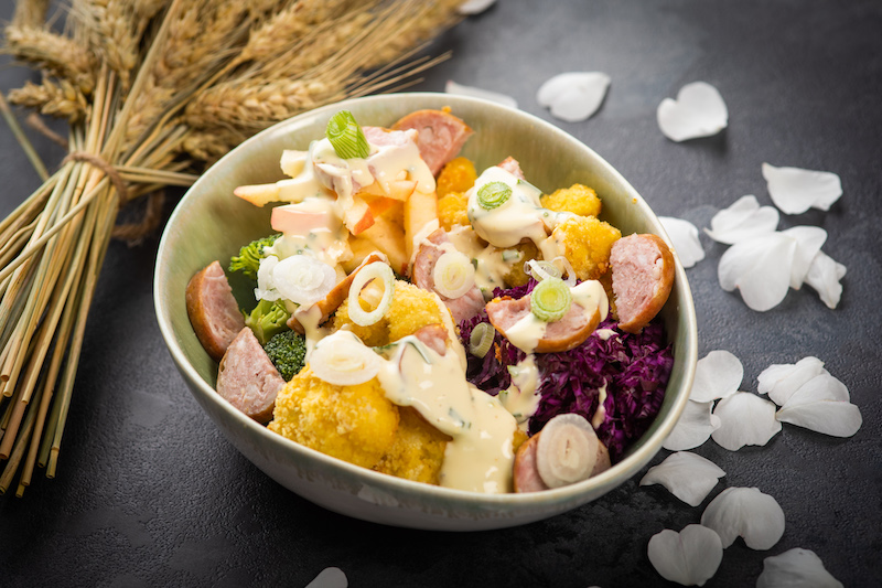 recette de Poke de choux multicolores à la Montbéliard