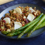 Salade de céréales au Chabichou et aux asperges
