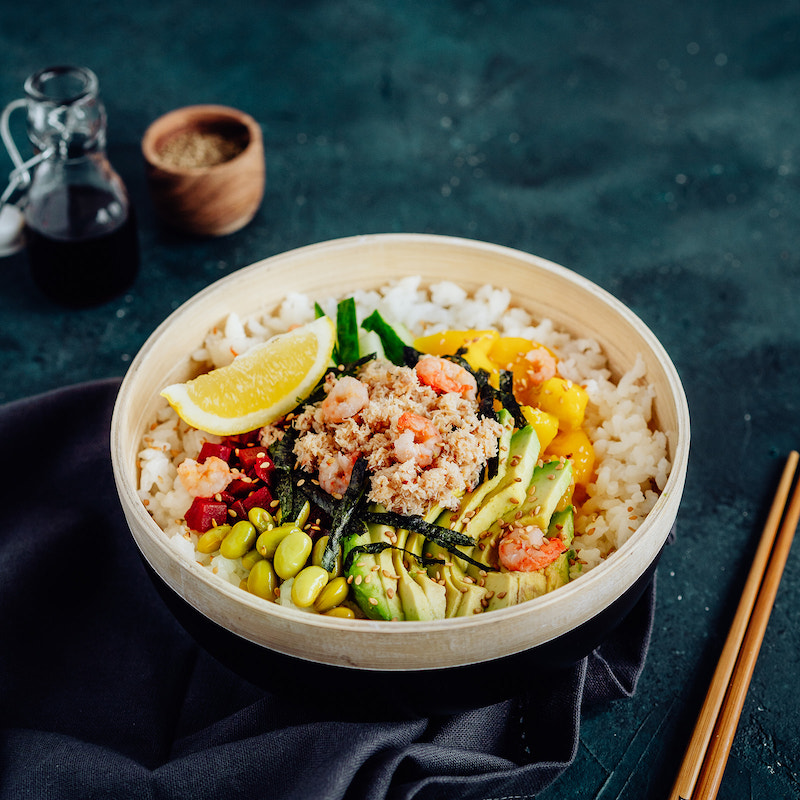 recette de Poke bowl de la mer aux légumes