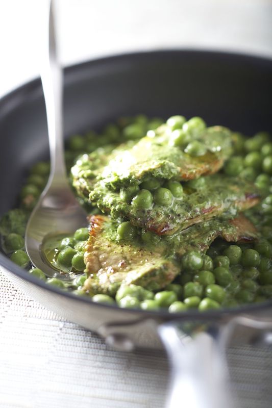 recette d'Escalopines de veau et petits pois