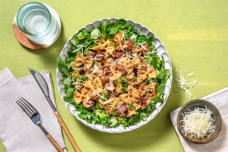 recette de Farfalle champêtres au pesto de champignons