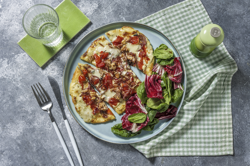 recette de Pizzas naan au bleu