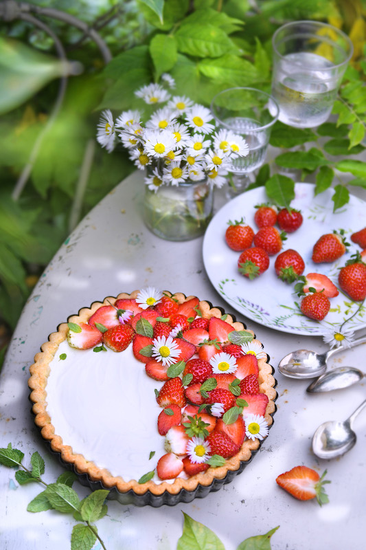 recette de Tarte aux fraises et à la crème Chantilly