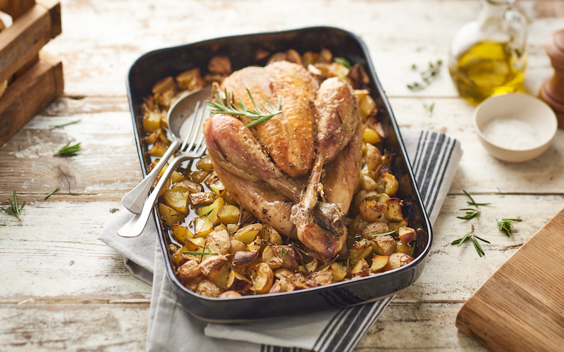 recette de Poulet au four sur lit de Bonnottes