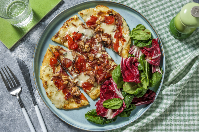 Pizzas naan au bleu