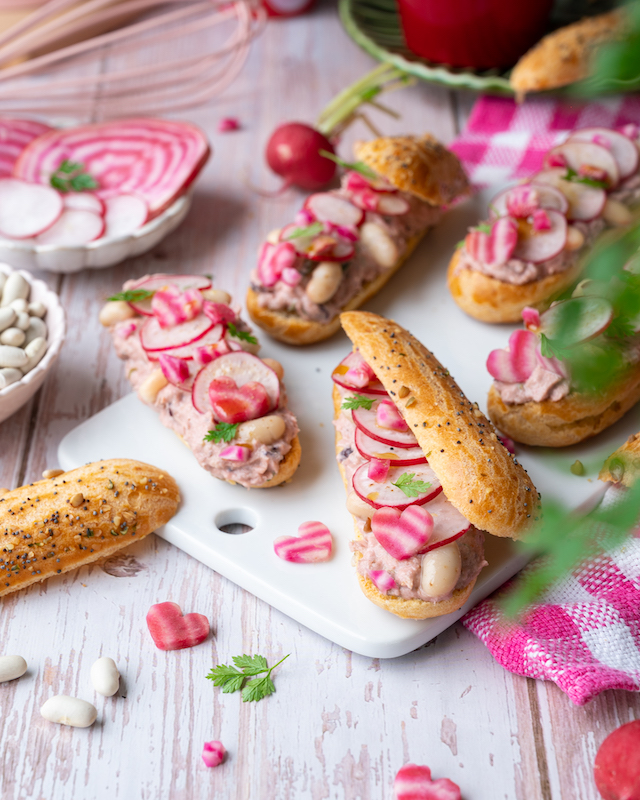 Eclairs salés roses de plaisir