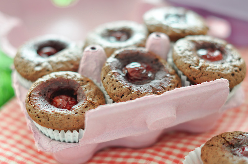 recette de Mini-muffins cerises-chocolat