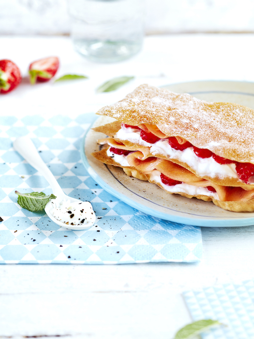 Millefeuilles de petit-suisse au melon