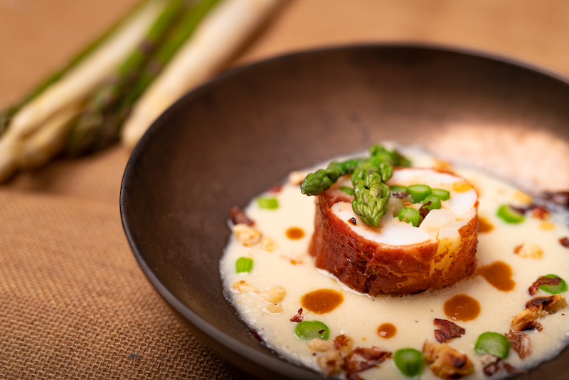 recette de Tournedos d’asperges aux gambas