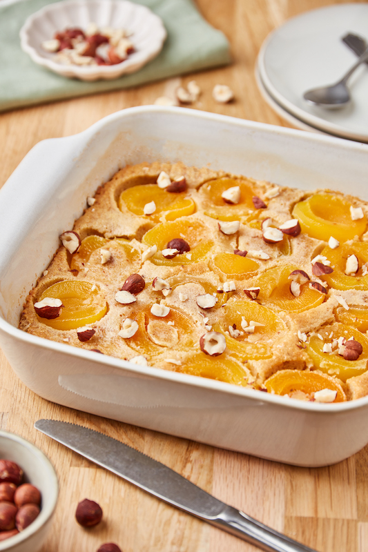 recette de Clafoutis aux abricots et noisettes