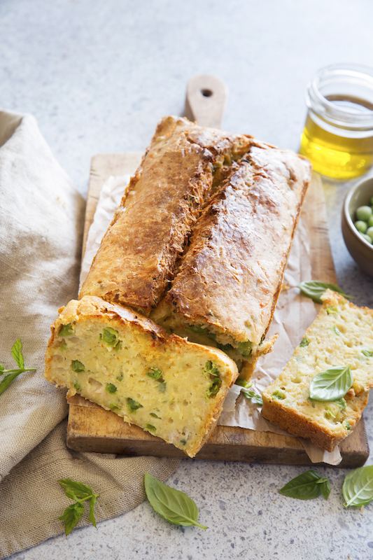 recette de Cake au crabe et petit pois