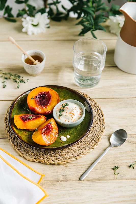 recette de Pêches rôties au miel