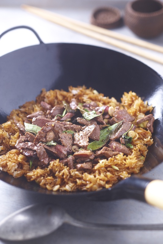 recette de Riz frit au boeuf