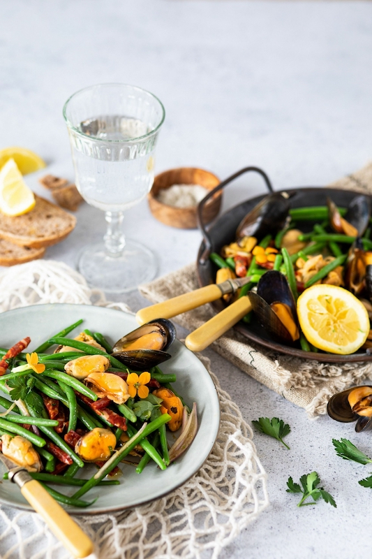 recette de Salade de moules au chorizo et haricots