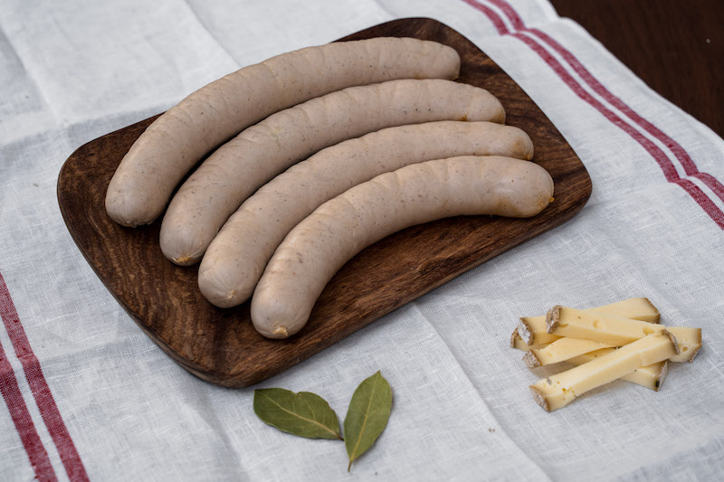 saucisses blanches de sanglier à la tomme