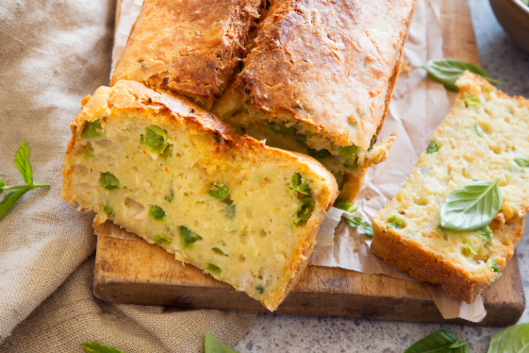 Cake au crabe et petit pois