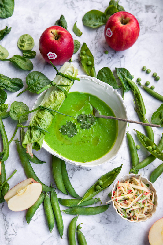 recette de Velouté de petits pois et pommes