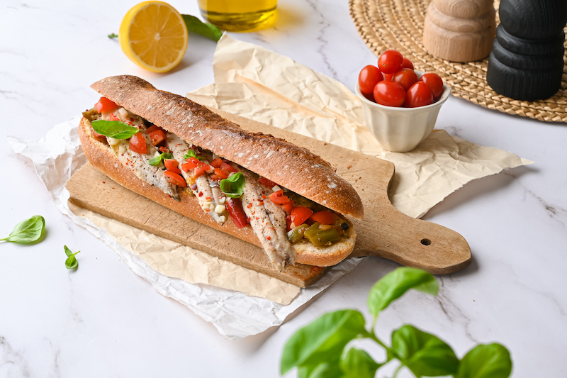 recette de Baguettines aux sardines et légumes du soleil