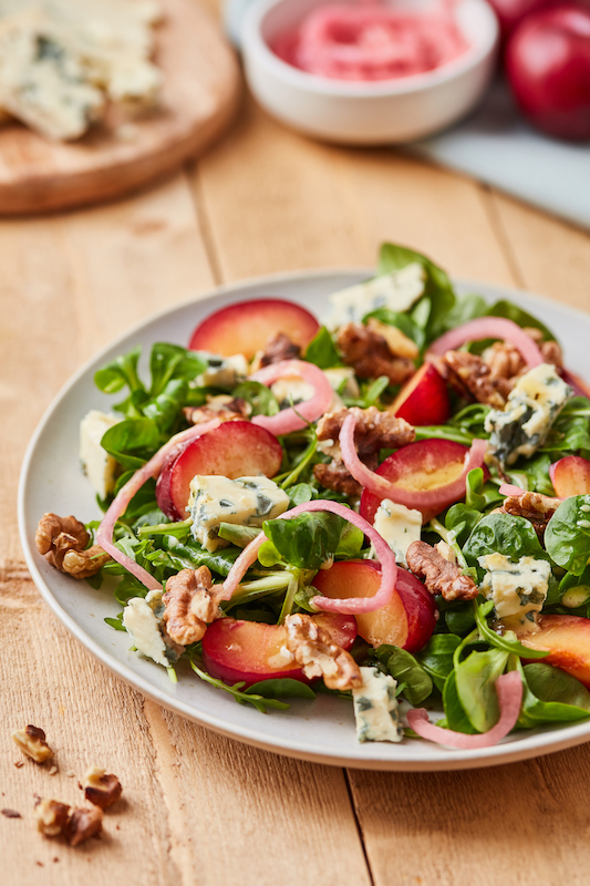 recette de Salade de Bleu d’Auvergne aux prunes