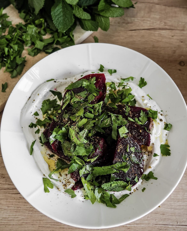 recette de Salade de betteraves et herbes fraîches