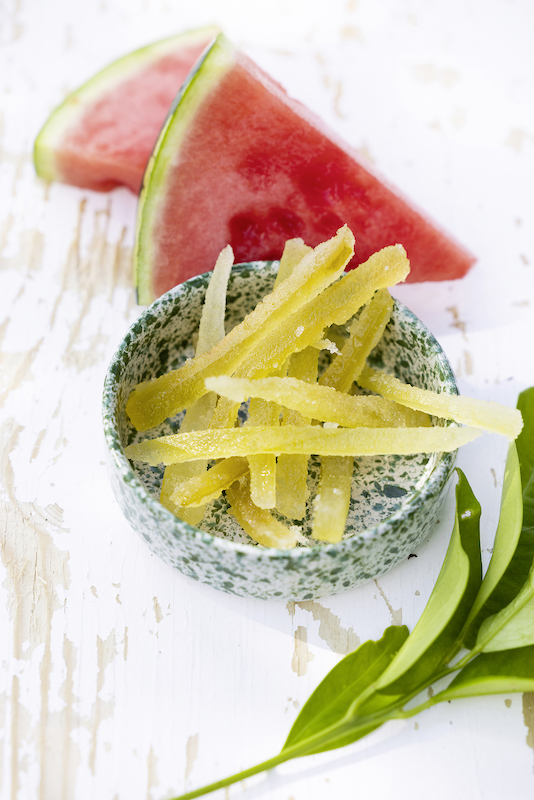 recette d'Ecorces de pastèque confites