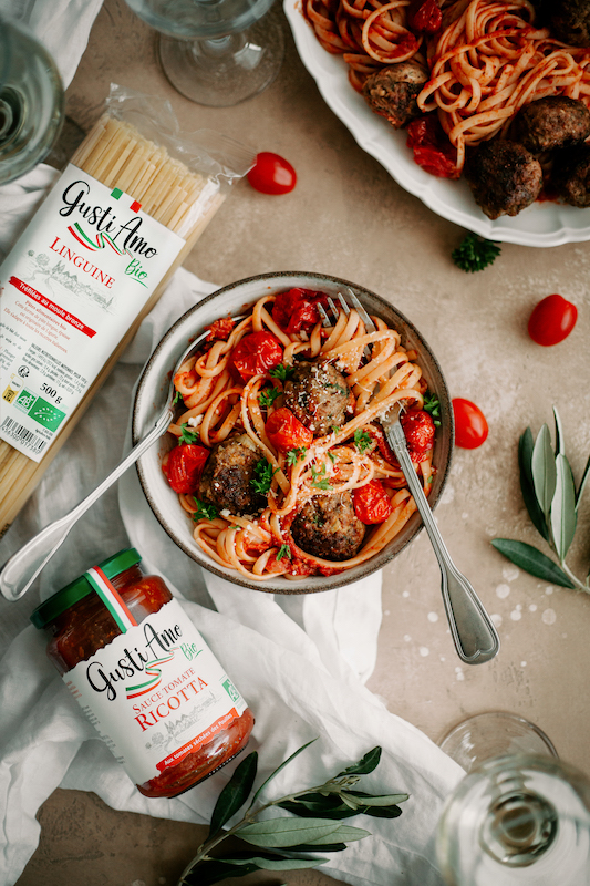 recette de Linguine aux boulettes de viande
