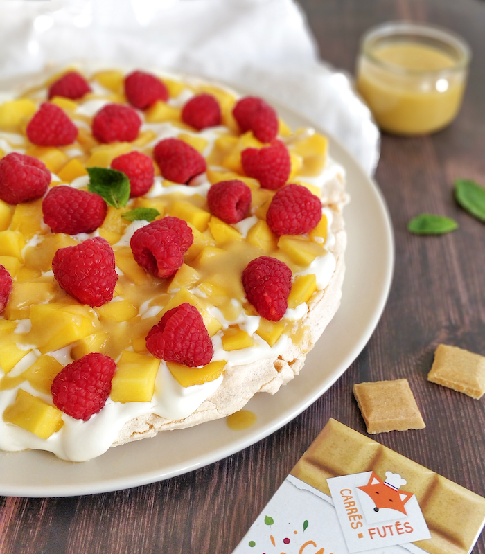 recette de Pavlova mangue passion