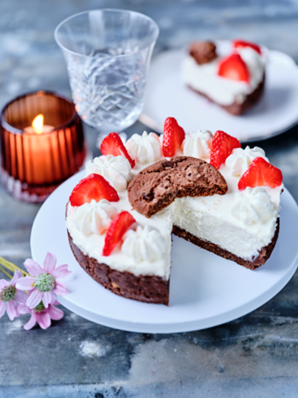 recette de Cheesecake triple choco aux fraises