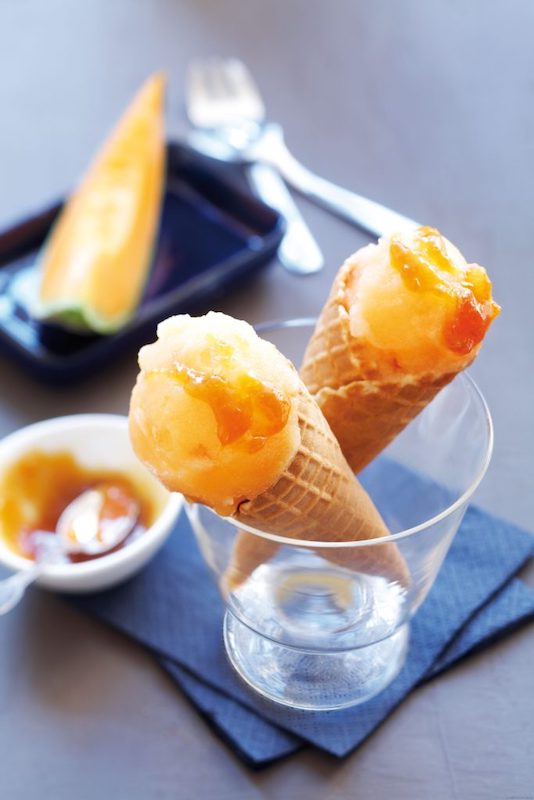 recette de Sorbet de melon au gingembre confit