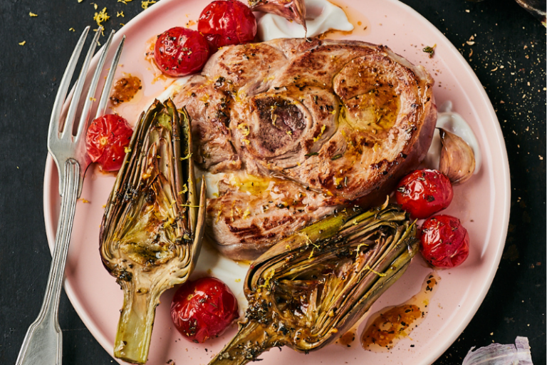 Tranche de gigot d’agneau grillée