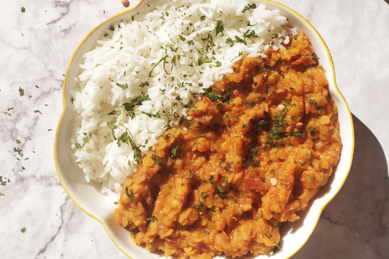 Dahl de lentilles corail aux légumes