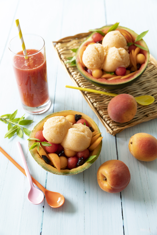 recette de Salade de fruits et sorbet melon