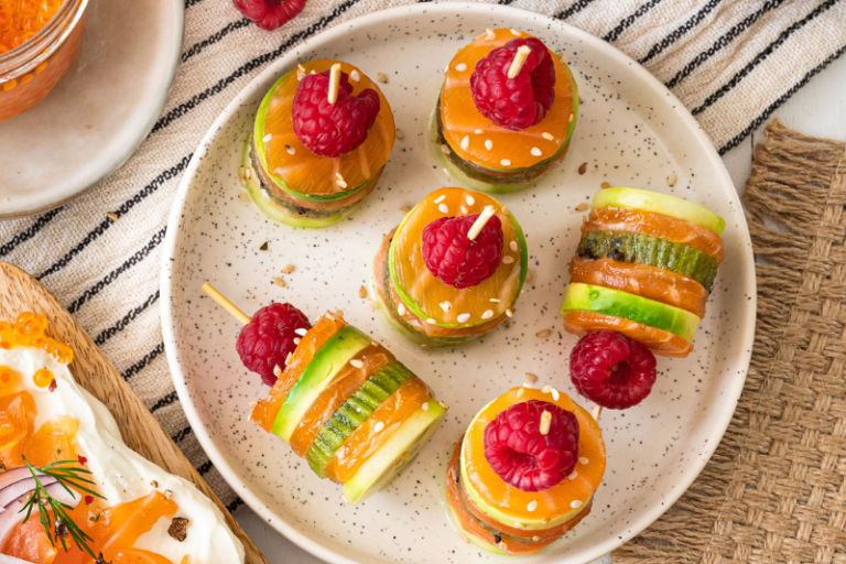 Millefeuilles fruités à la truite fumée
