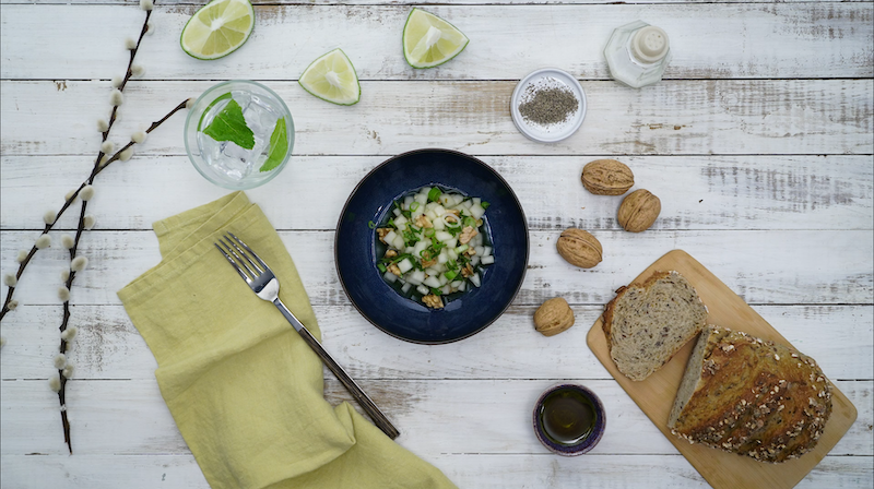 recette de Tartare de poire aux noix de Grenoble