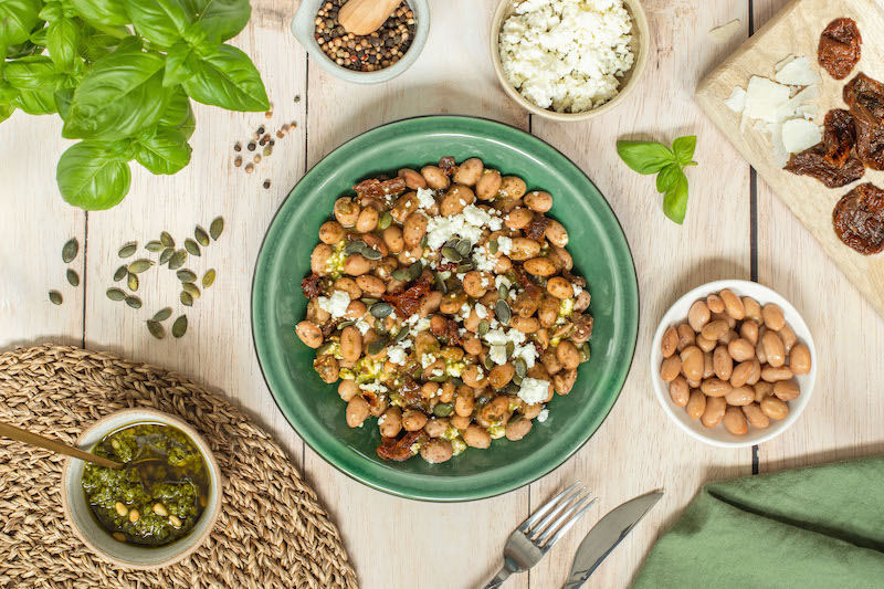 recette de Salade de haricots borlotti et pesto