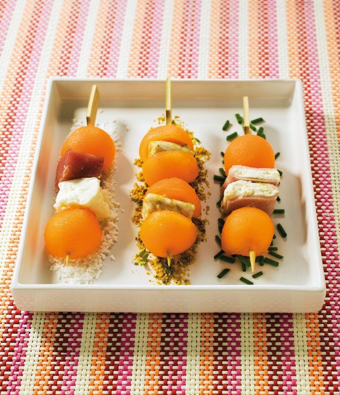 recettes de Mini brochettes de melon charentais