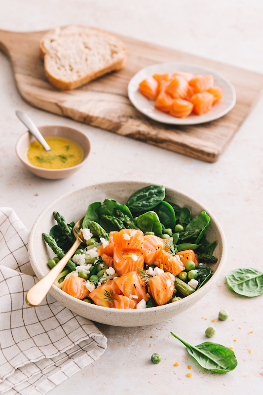 recette de Salade estivale à la longe de saumon