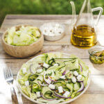 recette de Tagliatelles de concombre et bûchettes