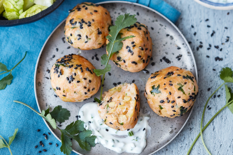 Croquettes de saumon aux pois chiches