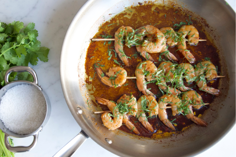 Gambas grillées au miel et piment