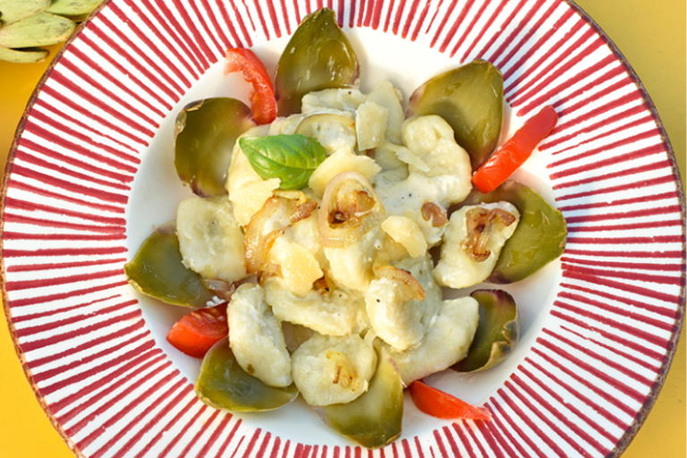 Gnocchi à l’artichaut et à l’échalote