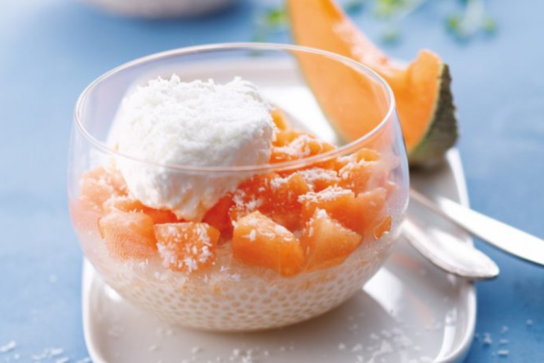 Verrines de melon et perles du Japon