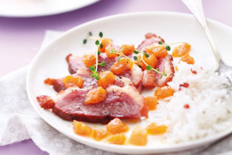 Magret de canard au melon caramélisé