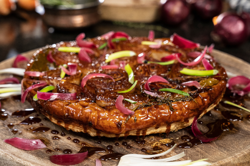 Tatin aux oignons rouges