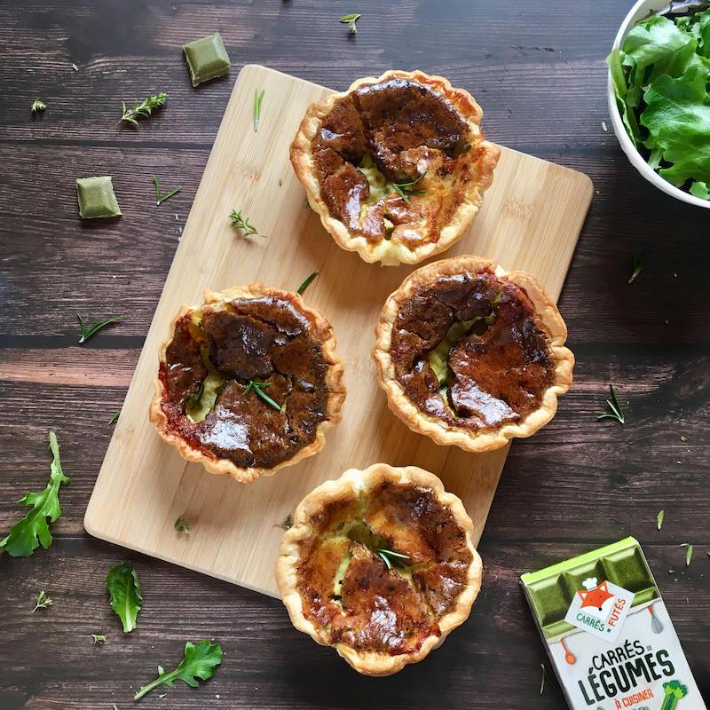 recette de Mini-quiches au roquefort