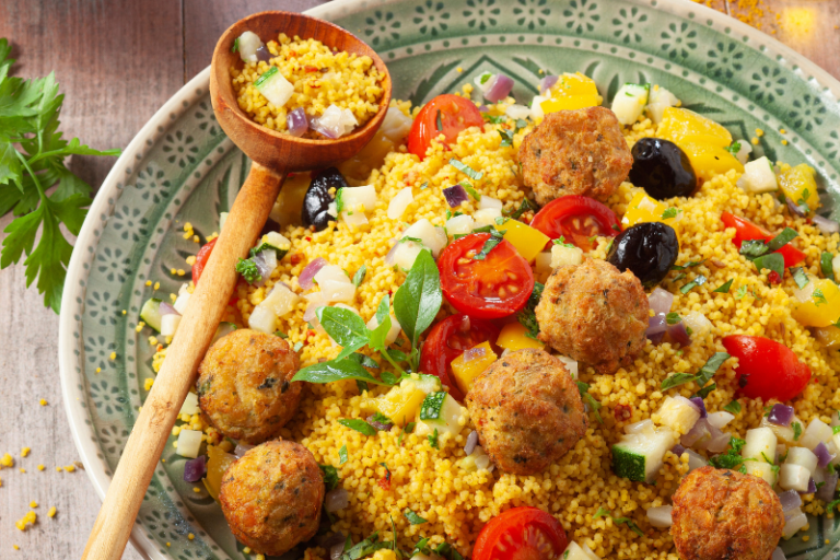 Couscous aux légumes d’été et falafels