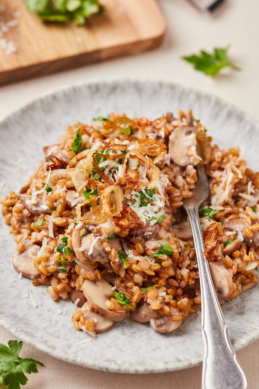 recette de Risotto d’épeautre aux champignons