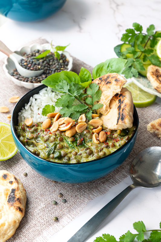 recette de Curry vert aux lentilles