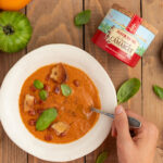 recette de Gaspacho de tomates et croûtons au chorizo