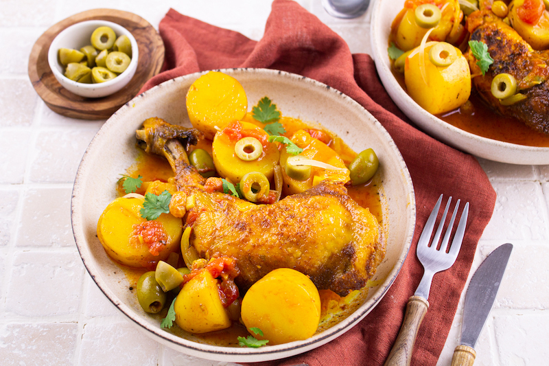 recette de Tajine de poulet aux olives et citron